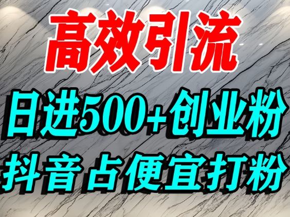 怎么打创业粉？抖音利用占便宜心理引流创业粉，单人日引500+精准流量_微雨项目网