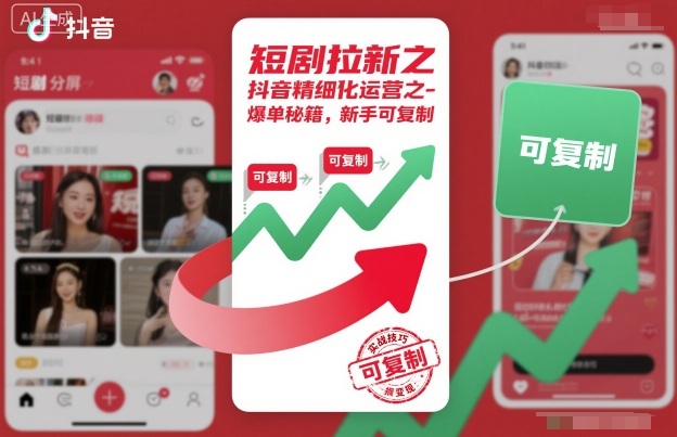 短剧拉新之抖音精细化运营之爆单秘籍，新手可复制_微雨项目网