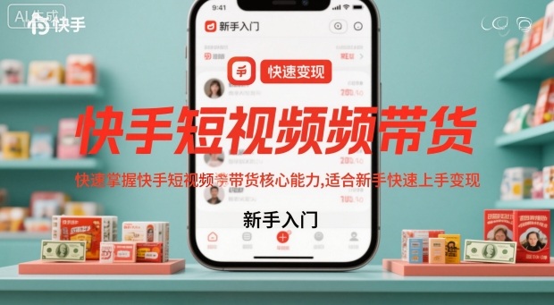 快手短视频带货，快速掌握快手短视频带货核心能力，适合新手快速上手变现_微雨项目网