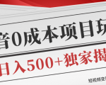 短视频变现套路剖析,抖音0成本赚钱项目玩法,日入500+独家揭秘(共2节视频)_微雨项目网