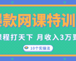 爆款网课特训营，一套课程打天下，网课变现的10个实操法，月收入3万到10万_微雨项目网