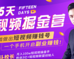 会玩手机就能赚钱!15天短视频掘金营:揭秘短视频赚钱玩法,开启月入过万新副业_微雨项目网