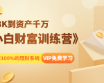 《小白财富训练营》月入3K到资产千万,这是套100%的理财系统(11节课)_微雨项目网