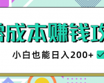 2020年零成本赚钱攻略，小白也能日入200+【视频教程】_微雨项目网