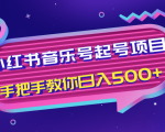 小红书音乐号起号项目,批量操作自行引流变现,手把手教你日入500+_微雨项目网