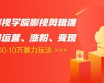 卡牌影视学院影视剪辑课:影视号运营、涨粉、变现、月入5000-10万暴力玩法_微雨项目网