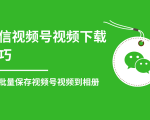 微信视频号视频下载技巧,轻松批量保存视频号等无水印视频到相册_微雨项目网