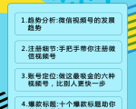 视频号运营实战课2.0,目前市面上最新最全玩法,快速吸粉吸金(10节视频)_微雨项目网