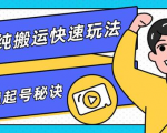 团队内部课程,短视频纯搬运快速玩法,批量快速起号的秘诀_微雨项目网