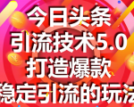 今日头条引流技术5.0，市面上最新的打造爆款稳定引流玩法，轻松100W+阅读_微雨项目网