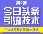 今日头条引流技术第9期，打造爆款稳定引流 百万阅读玩法，收入每月轻松过万_微雨项目网