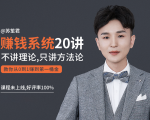 苏笙君的赚钱系统20课 教你从0到1赚到你的第一桶金（不讲理论，只讲方法论）_微雨项目网