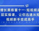 增长黑客董十一·短视频底层实操课,从短视频新手变成高手_微雨项目网