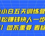 卓让闲鱼小白五天训练营,每天一小时,轻松赚钱快人一步_微雨项目网