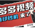 拼多多视频搬砖印钞机玩法，2021年最后一个短视频红利项目_微雨项目网
