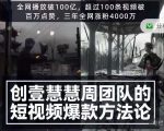 创壹慧慧周短视频爆款方法论，让你快速入门、少走弯路、节省试错成本_微雨项目网