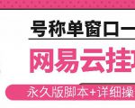 网易云挂机项目云梯挂机计划,永久版脚本+详细操作视频_微雨项目网