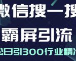 微信搜一搜霸屏引流课，打造被动精准引流系统，轻松日引300行业精准粉_微雨项目网