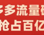 阿杰·拼多多流量破局:如何打黑标，爆款的思路，拼多多流量框架，快速抢占百亿流量_微雨项目网