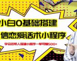 新手0基础搭建微信恋爱话术小程序,一单赚几百【视频教程+小程序源码】_微雨项目网