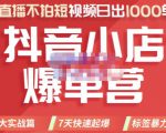 推易电商·2022年抖音小店爆单营，不直播、不拍短视频、日出1000单，暴力玩法_微雨项目网