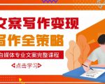 自媒体专业文案写作变现，月入10W+写作策略，教你从零开始学写作_微雨项目网