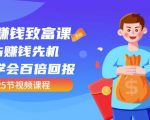 【全网最火】小白赚钱致富课：抢占赚钱先机快速学会百倍回报（25节视频）_微雨项目网