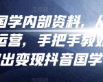 考哥国学内部资料,从剪辑到运营,手把手教如你何做出变现抖音国学号(教程+素材+模板)_微雨项目网