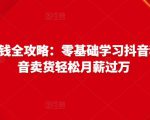 抖音电商赚钱全攻略：零基础学习抖音种草，靠抖音卖货轻松月薪过万_微雨项目网