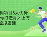 拆解虚拟项目5大优势,0基础教你打造月入上万虚拟店铺(无水印)_微雨项目网