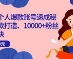 小红书个人爆款账号速成秘籍,爆款打造、10000+粉丝引流秘诀_微雨项目网