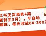 小红书无货源第4期（更新至8月），半自动店铺群，每天收益80-300_微雨项目网