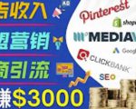 开通一个月入3000美元的博客，通过Pinterest引流到个人博客赚钱的方法_微雨项目网