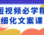 短视频必学精细化文案课，提升你的内容创作能力、升级迭代能力和变现力（价值333元）_微雨项目网