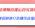 短视频直播运营实操班，直播带货精细化运营实操，教你快速打造赚钱直播间_微雨项目网