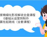 独家精细化影视解说全盘课程，0基础从运营到制作，赢在起跑线（全套课程）_微雨项目网
