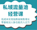 16堂私域流量池经营课:低成本实现指数级销售增长,零基础没人脉也能月入过万_微雨项目网