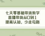 七天零基础带货教学,直播带货从0到1,提高认知,少走弯路_微雨项目网