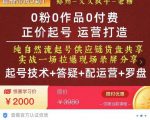 0粉0作品0付费正价起号9月-10月新课，纯自然流起号（起号技术+答疑+配运营+罗盘）_微雨项目网