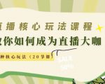 直播核心玩法:教你如何成为直播大咖,各种核心玩法(20节课)_微雨项目网