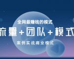 王冲老师《流量+团队+模式》商业模式实战课，全网最赚钱的模式_微雨项目网