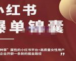 小红书爆单锦囊，自带种草属性+高质量女性用户，为你的企业开辟一条新的掘金路径_微雨项目网