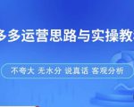 拼多多店铺运营思路与实操教程，快速学会拼多多开店和运营，少踩坑，多盈利_微雨项目网