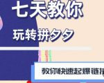 拼多多快速起爆链接思路1.0课程，七天教你玩转拼夕夕，教你快速起爆链接_微雨项目网