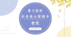抖音快手暴力涨粉美女混剪视频教程,百分百过原创图片教程!附带违规申诉方法_微雨项目网