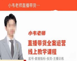 小韦老师直播带货运营线上教学，起号-数据指标-投流-主播训练_微雨项目网