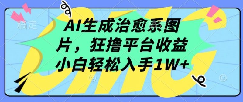 AI生成治愈系图片,狂撸平台收益,小白轻松入手1W+【揭秘】_微雨项目网