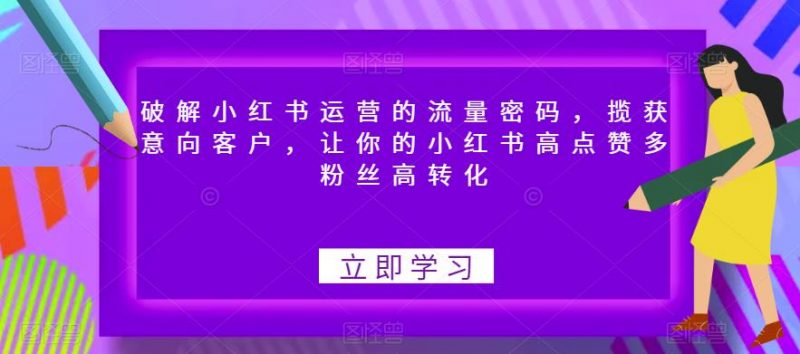 破解小红书运营的流量密码,揽获意向客户,让你的小红书高点赞多粉丝高转化_微雨项目网