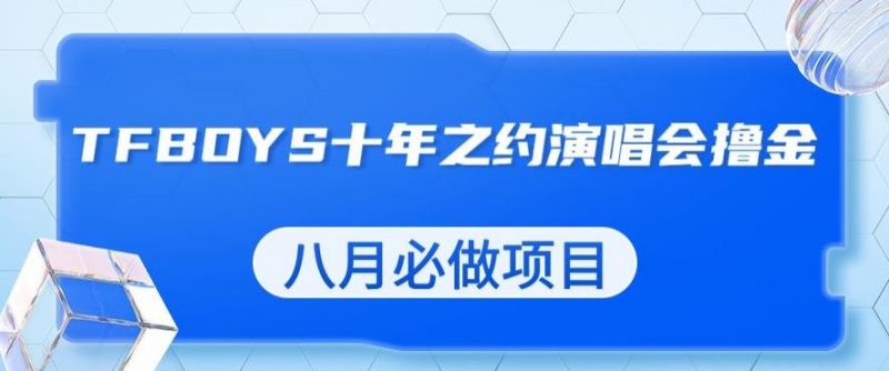 最新蓝海项目，靠最近非常火的TFBOYS十年之约演唱会流量掘金，八月必做的项目【揭秘】_微雨项目网