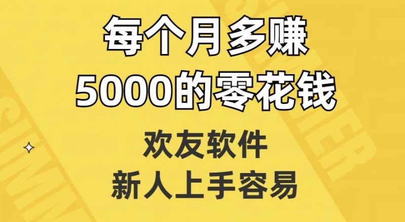 欢友软件,新人上手容易,每个月多赚5000的零花钱【揭秘】_微雨项目网